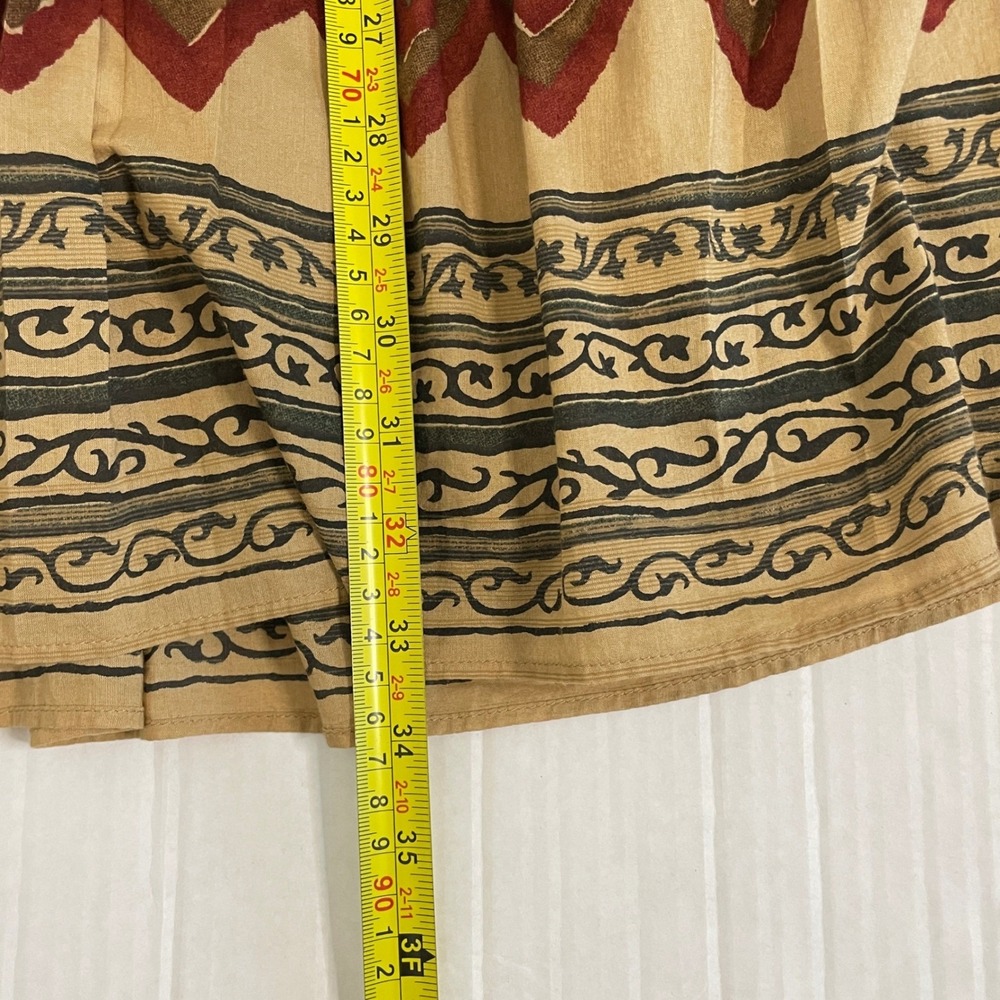 Lauren Ralph Lauren Maxi Skirt Womens M Animal Print Southwestern Tiered Vintage - Picture 8 of 9